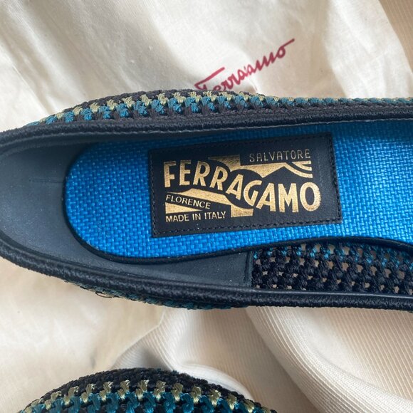 FERRAGAMO Vara Bow Pump Shoe In Multicolor Crochet, size 7.5 - Picture 7 of 8